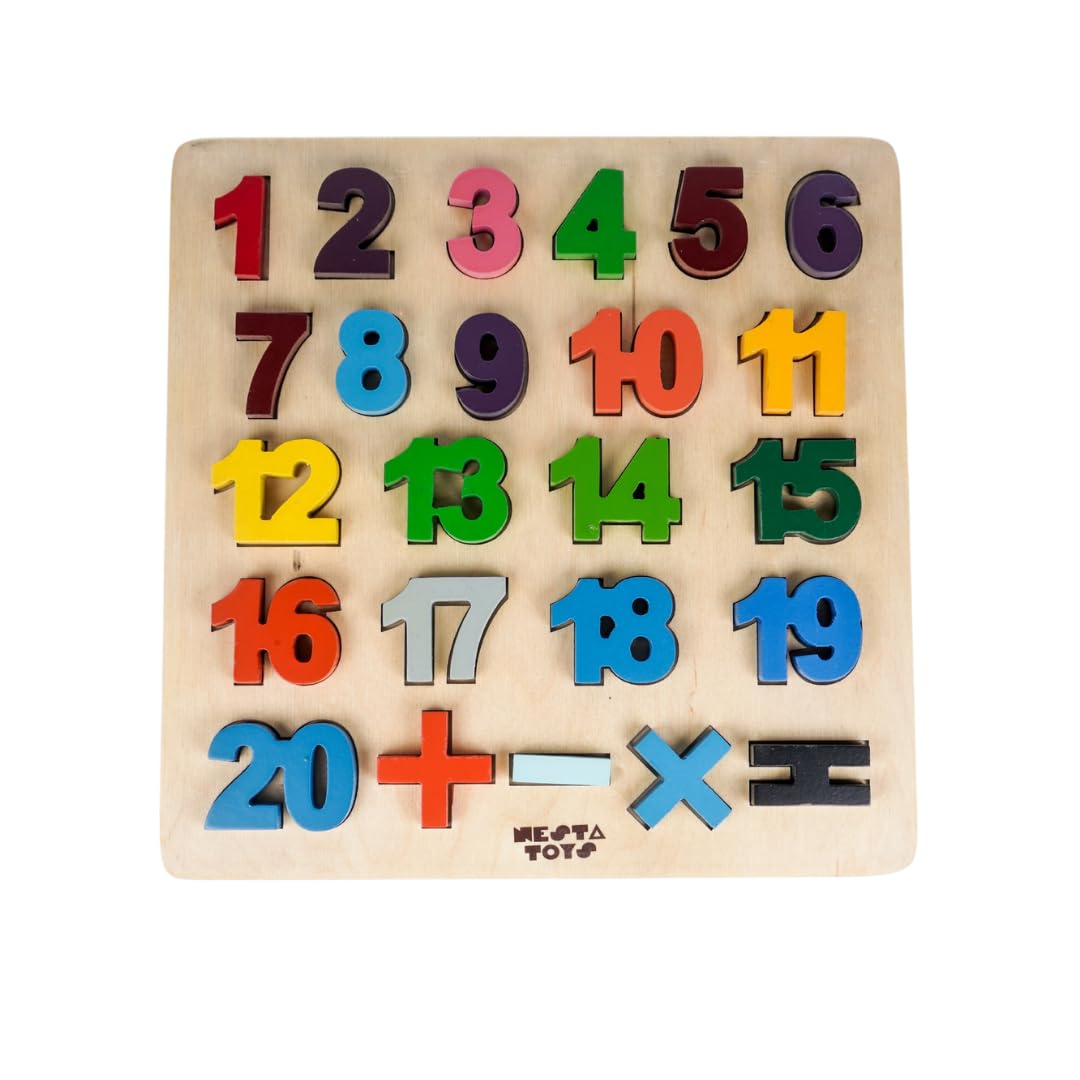 Nesta Toys Wooden Number Puzzle-24 Pieces-Learn Numbers-Learning