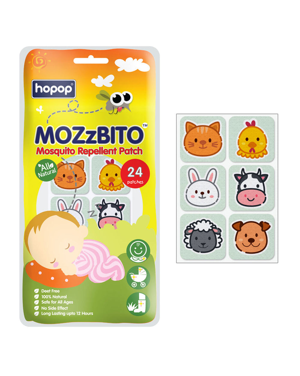 Hopop Cat MoZzbito Mosquito Repellent Patches-Upto 12 Hours