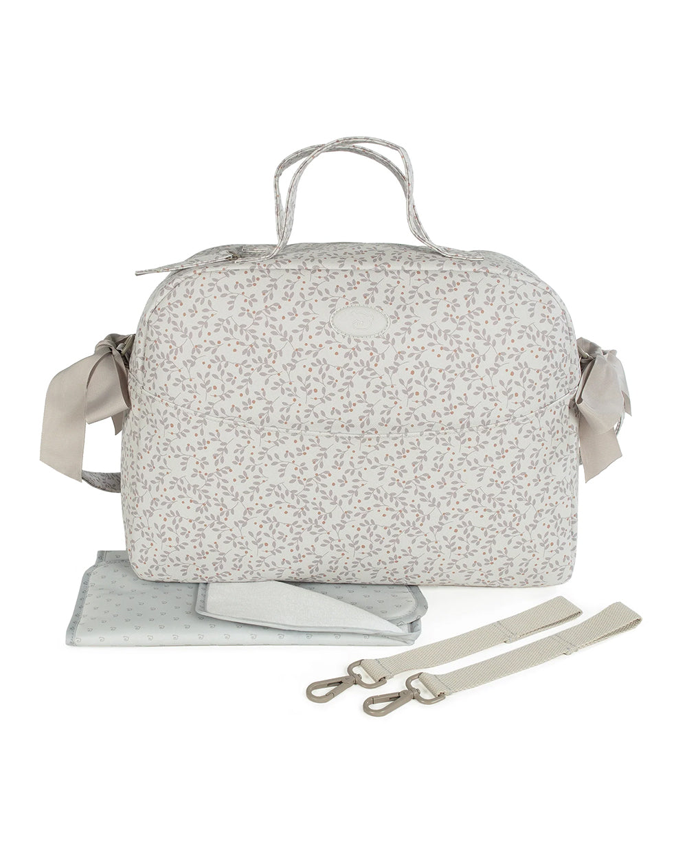 Pasito a Pasito Berries Diaper Bag-With Changing Mat Stroller Hooks-Grey-Extra 5% Off