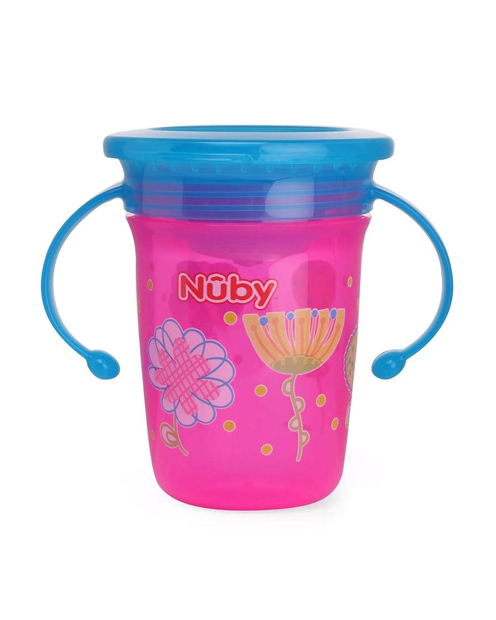 Nuby 360º Wonder Cup-No Spill-Easy Grip Design-Pink-For Infants