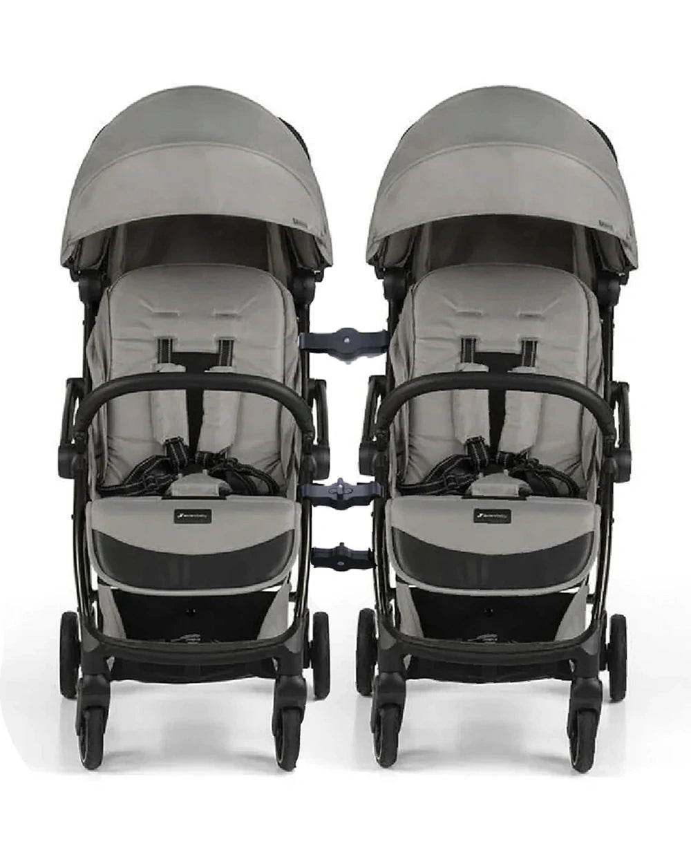 leclerc double stroller Leclerc Influencer Air Twin Stroller-Cabin Friendly-Flat Reclining Seat-One Touch Fold-Includes Twin Stroller Connectors-2 Years Warranty-For 6M to 5Y (Upto 22 Kg Each Stroller)-Violet Grey-Extra 7% Off – duckduckbaby