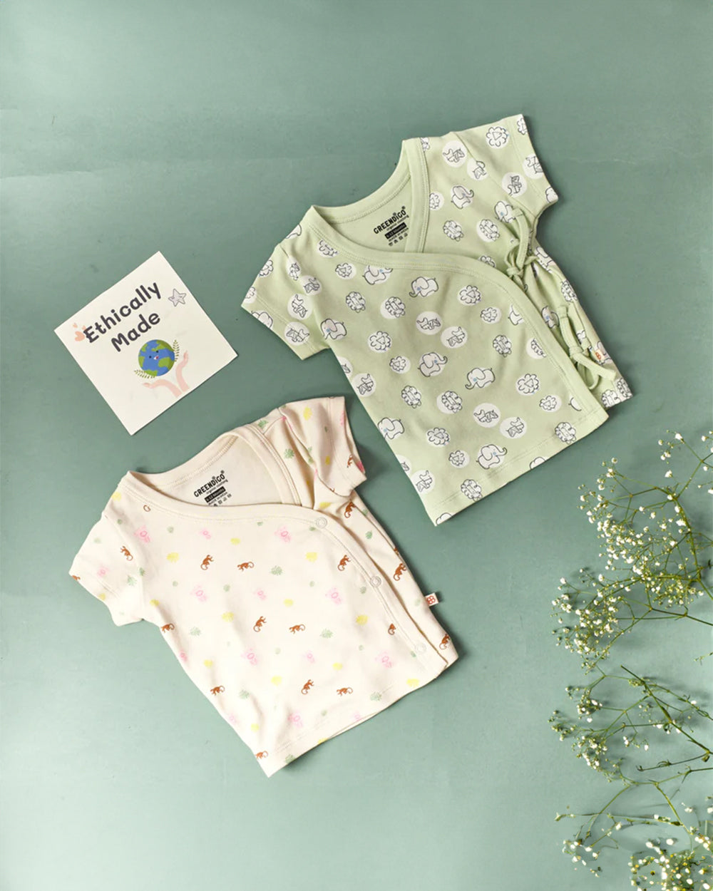 Greendigo Pastel Green Zoo-Mazing-100% GOTS Certified Organic