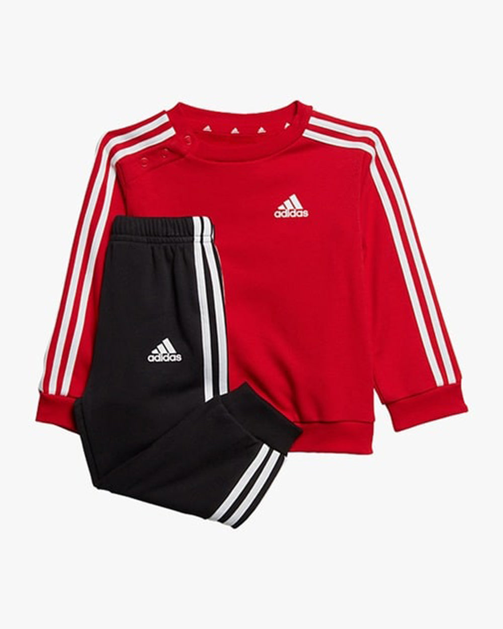 Adidas Red Black Tracksuit-Solid-Cotton Blend-For Infants-Extra 5% Off