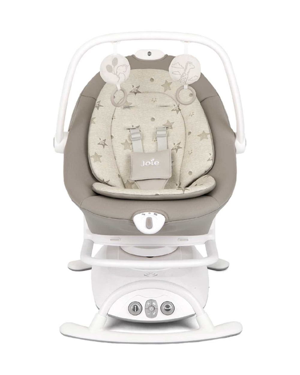 Joie Sansa in Baby Bouncer Rocker-3 Position Recline-Multi Motion Soother Sways Side to Side-With Toy Bar Two Plush Toys-For to Kg-Cosmo