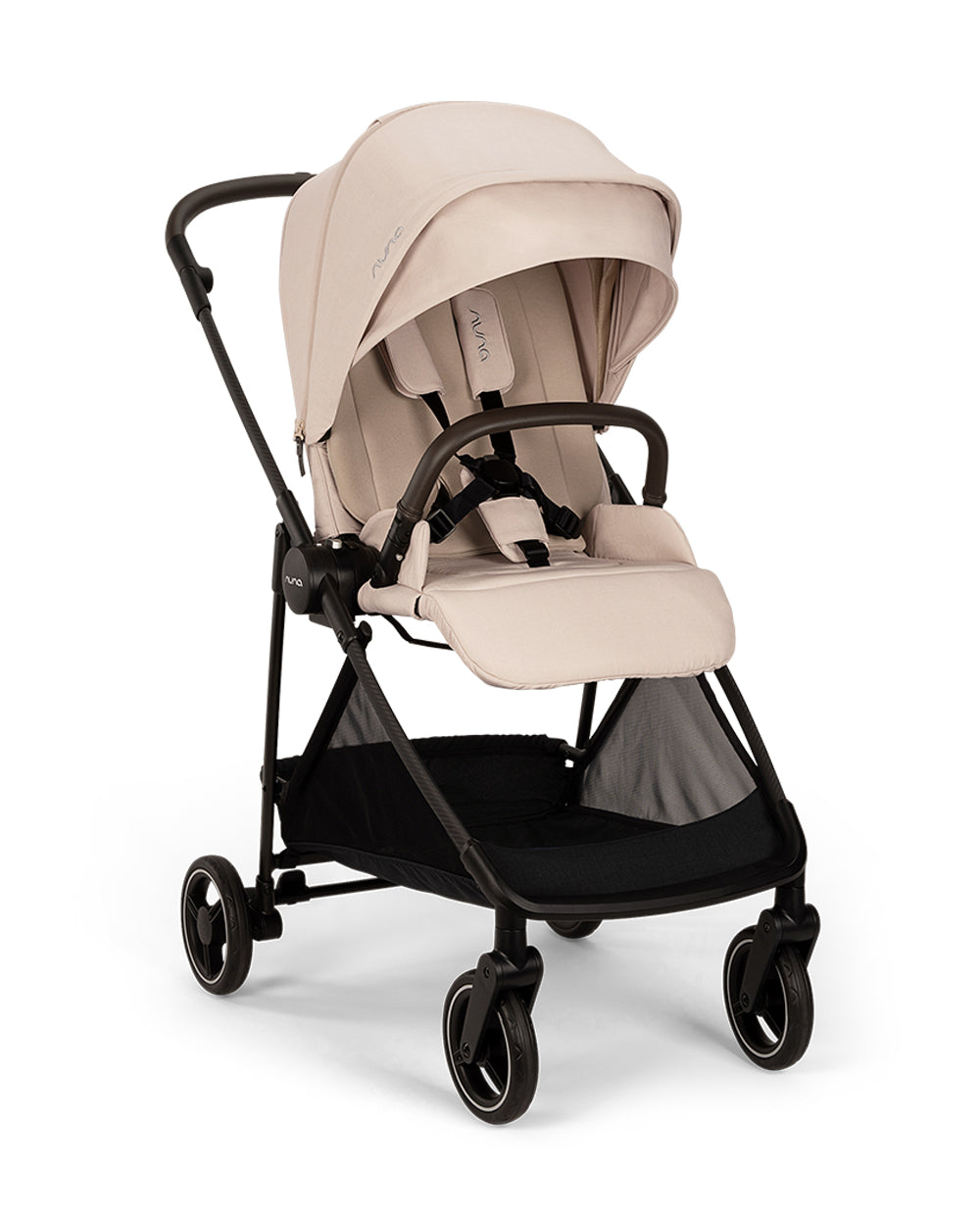 Nuna Ixxa Next Lightweight Baby Stroller-Height Adjustable Parent Handle Bar-Reversible Flat Reclining Seat-One Hand Fold-2 Years Warranty-For to