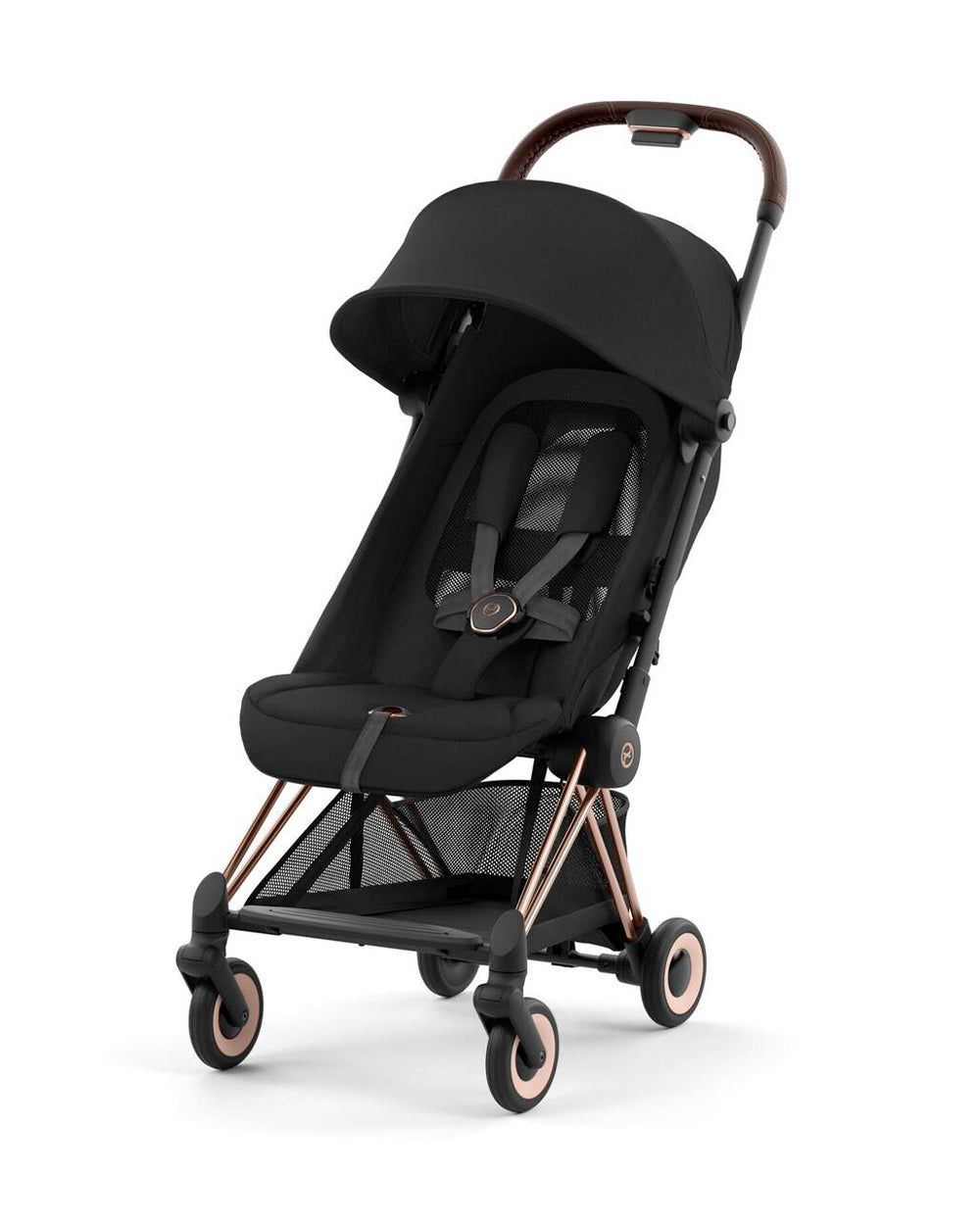 Cybex Coya Cabin Stroller-Rosegold Frame Sepia Black Seat