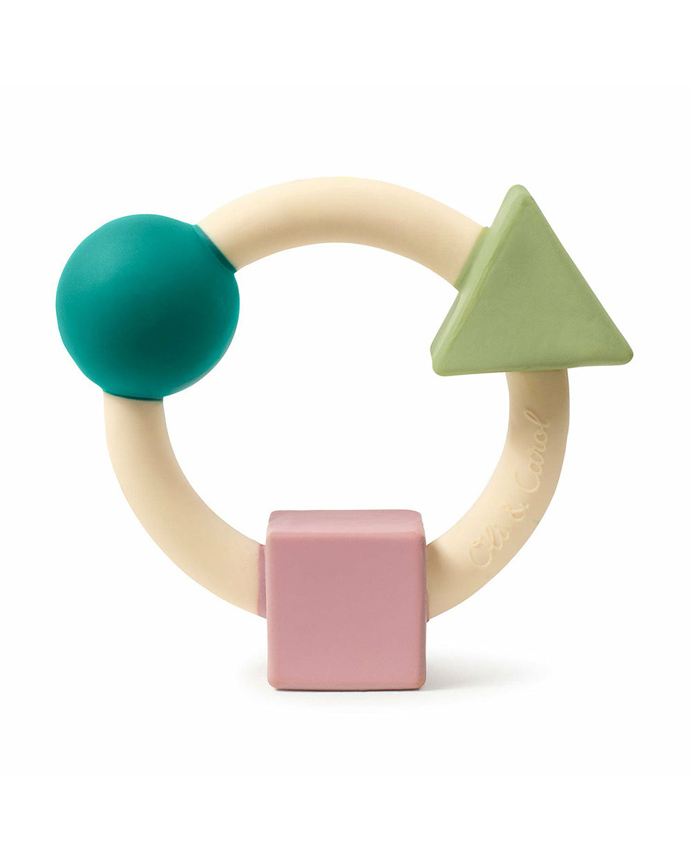 Oli Carol Teething Ring Soft Colors-Natural Rubber Teether-Easy  Grip-0M+-Extra 5% OFF