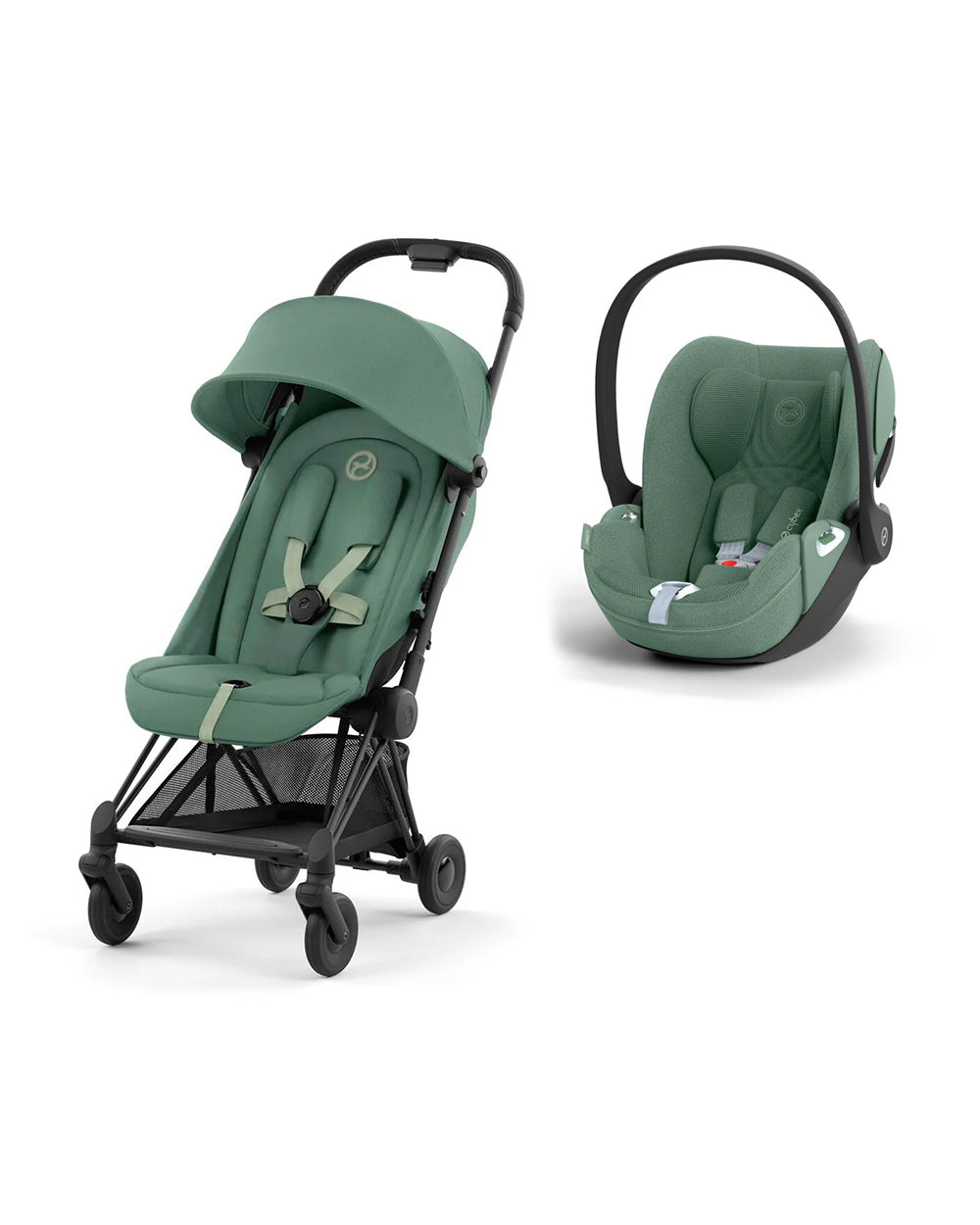 cybex leaf green Cybex Coya & Cloud T i-Size Plus Travel System-Matt Black Frame & Leaf Green – duckduckbaby