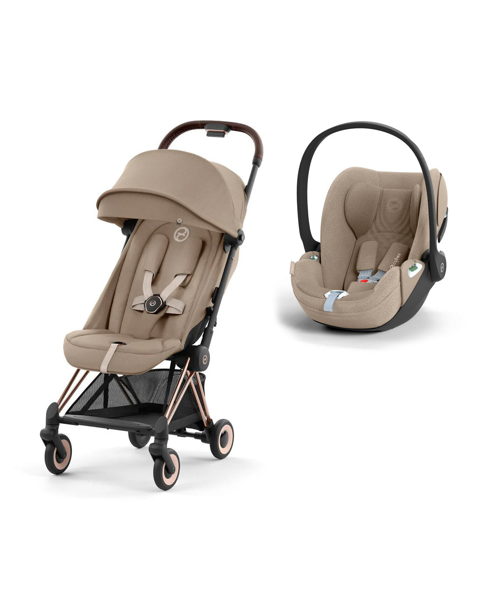 Cybex Coya Cloud T i-Size Plus Travel System-Rose Gold Frame