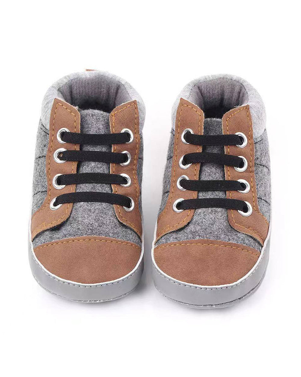 NINO BELLO Grey Brown Slip On Shoes For Infants - Main Image