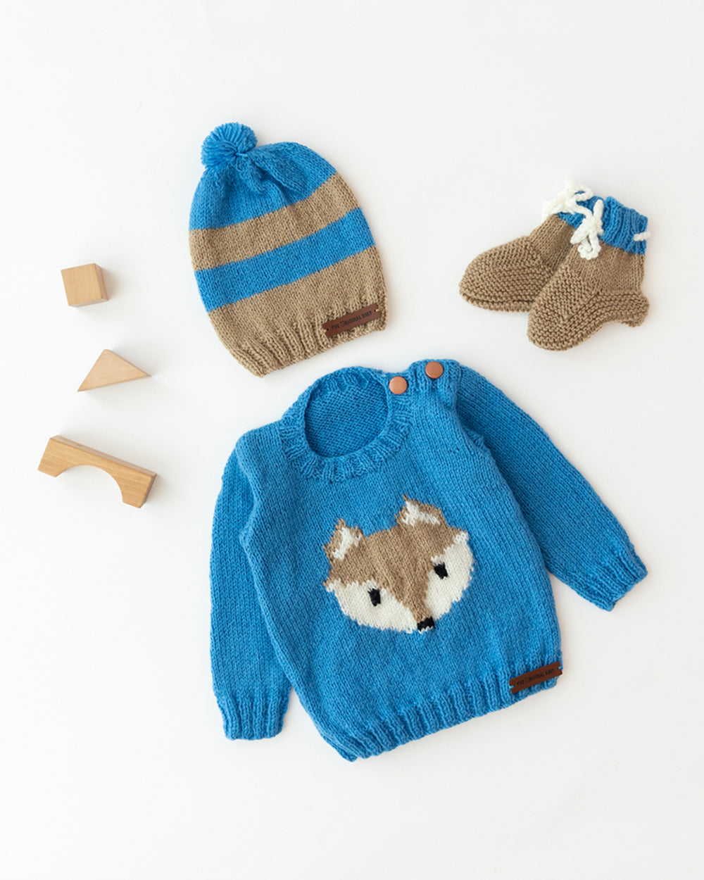 The Original Knit Blue Winter Wear Sweater With Cap and Booties