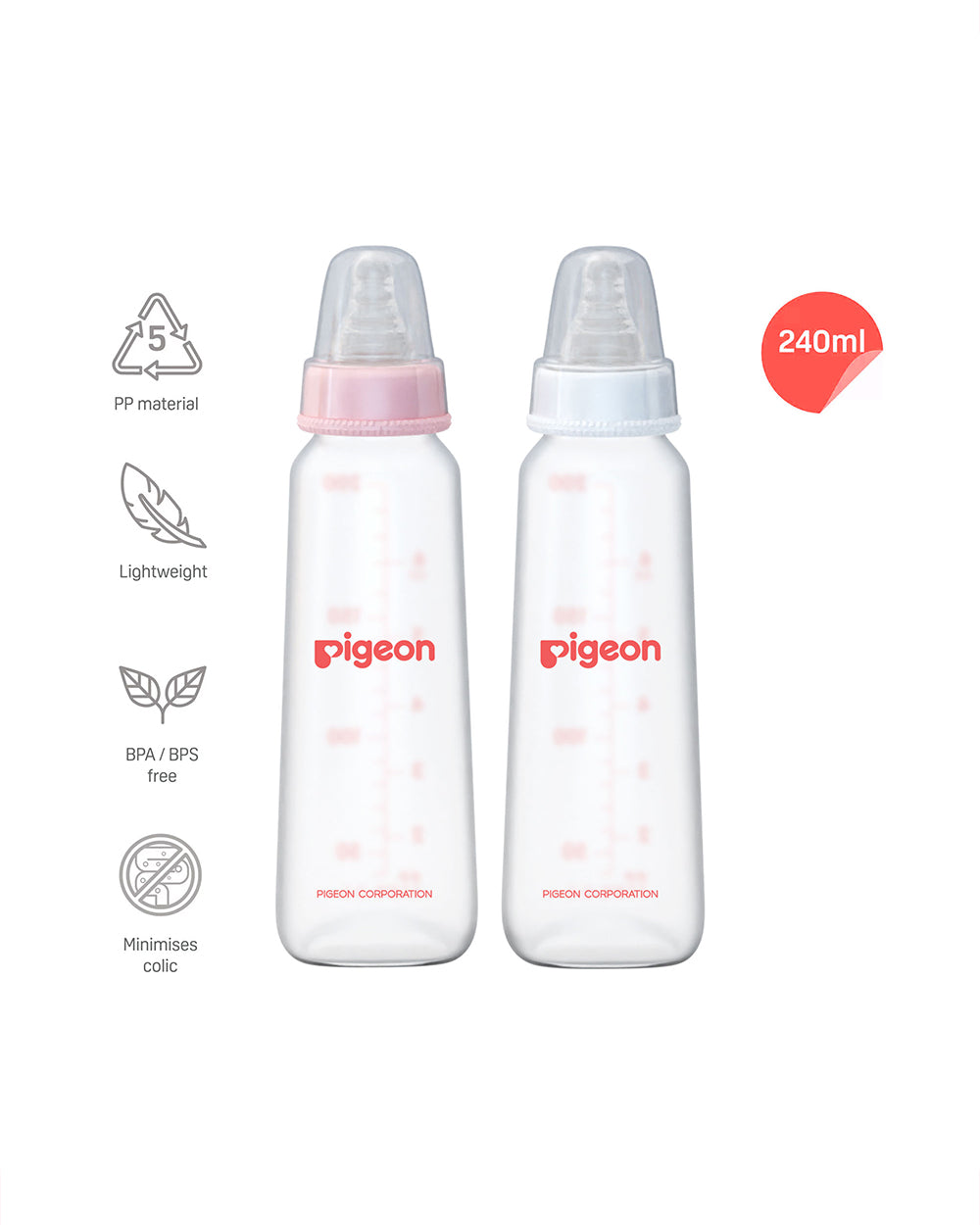 Pigeon Peristaltic Narrow Neck Feeding Bottle-Anti Colic