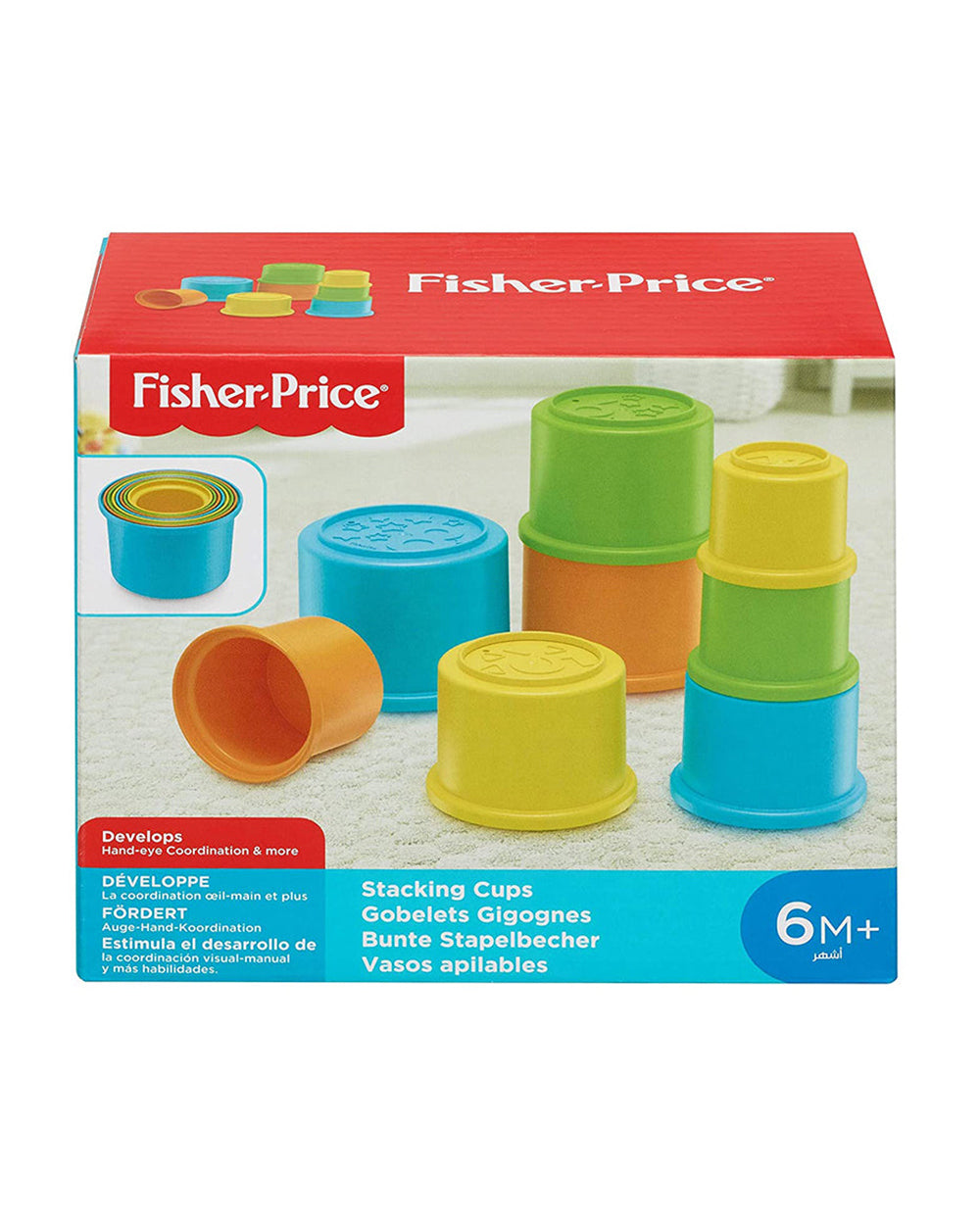 Fisher-Price Original Stacking Cups-Shape Sorter Stacker-Learning Educational Toys-12M+