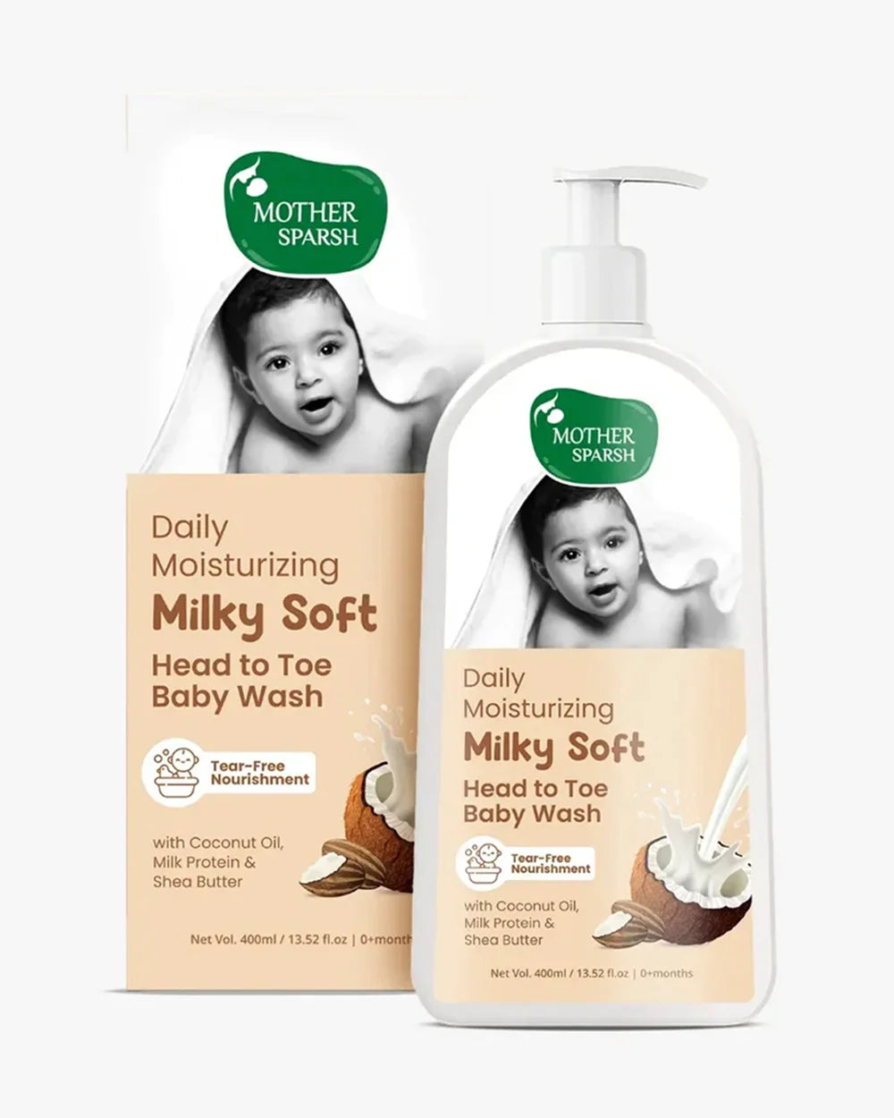 Mother Sparsh Daily Moisturizing Milky Soft Baby Head to Toe Wash