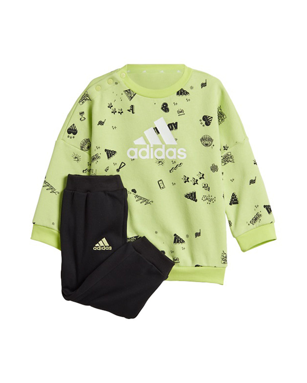 Adidas Lime Track Suit-Printed-Cotton Polyester French Terry For