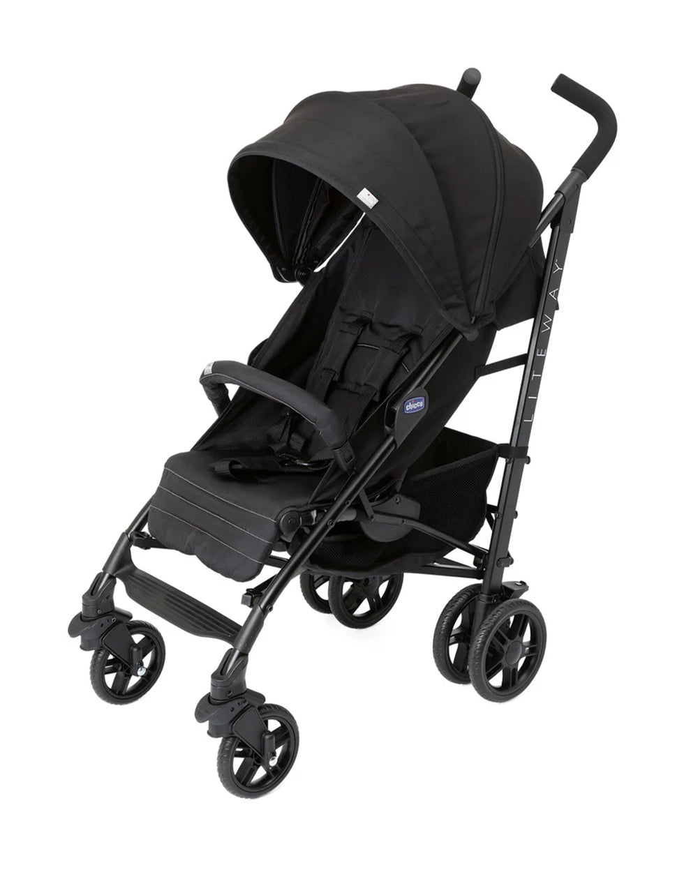 Chicco Lite Way Stroller-Compact Umbrella Fold-Large Canopy-For 0M+ (Upto 22Kg)-Jet Black-Extra 5% Off