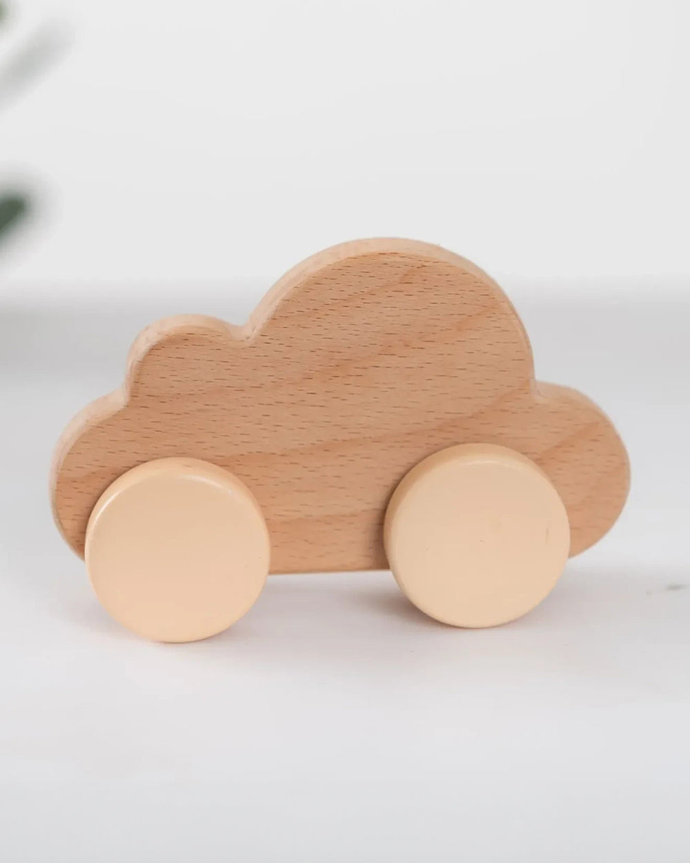 BeeLittle Cloud Wooden Push Pull Toy-Improves Hand Eye Coordination-For Infants