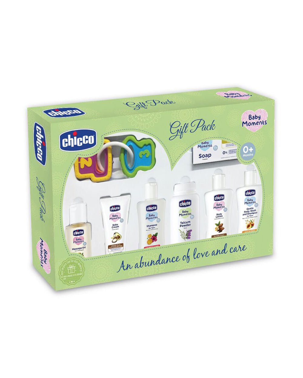 Chicco Baby Delight Green New Born Gift Set-Pack Of 8-Gift For Baby Shower Baby Birthday