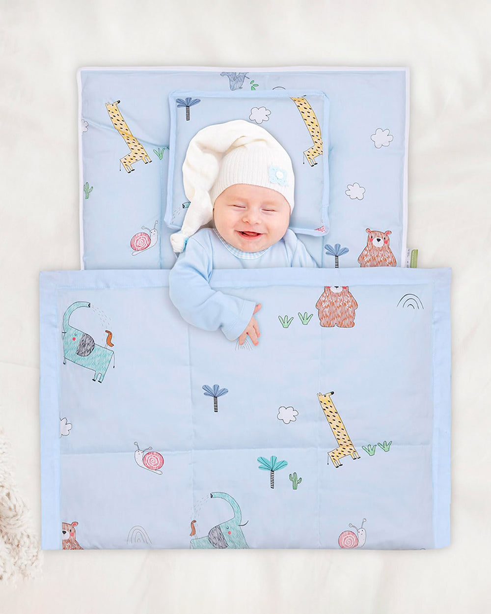 R for Rabbit Snuggy Cozy Baby Bedding-100% Cotton-Sky Blue-Pack of