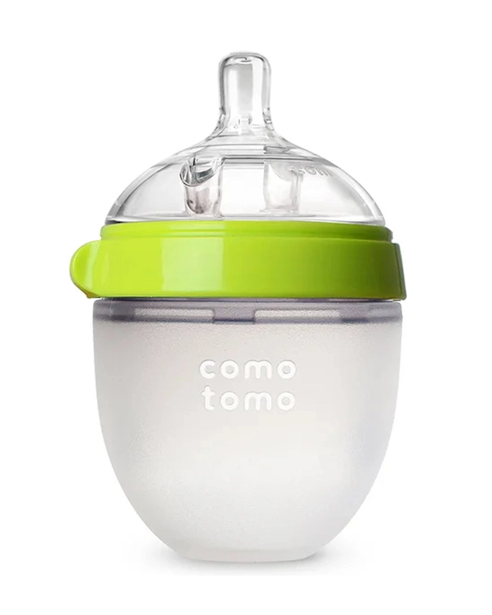 Comotomo Wide Neck Silicone Feeding Bottle-Global Award Winner-With Slow Flow Nipple-0 to 3M-Dual Anti Colic Vent-150 ml-Green-Extra 5% Off