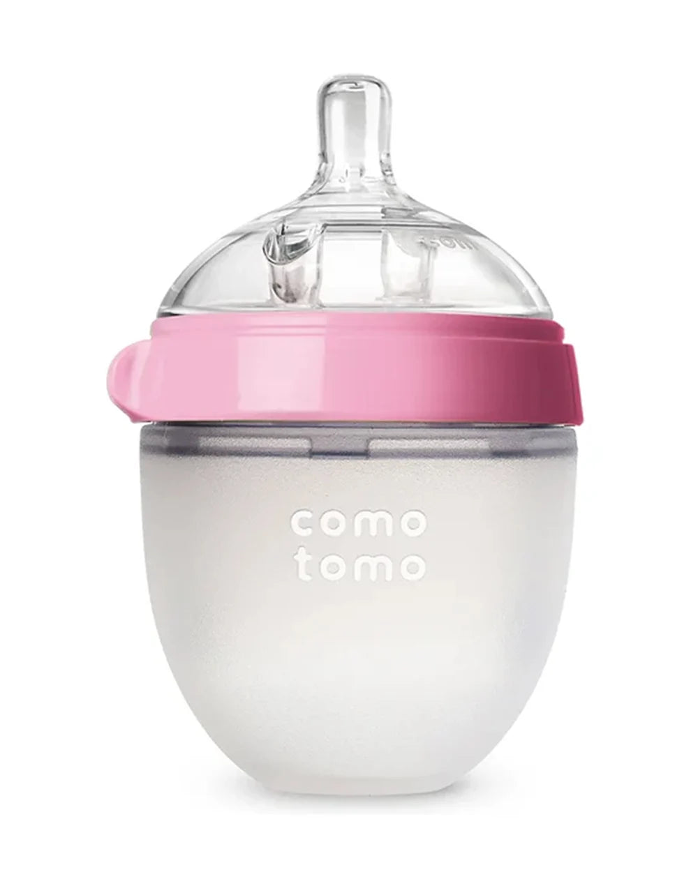 Comotomo Wide Neck Silicone Feeding Bottle-Global Award Winner-With Slow Flow Nipple-0 to 3M-Dual Anti Colic Vent-150 ml-Pink-Extra 5% Off