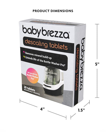 Baby Brezza Descaling Tablets Bottle & Dish Cleaner-Baby Safe-Hypoallergenic & Fragrance Free