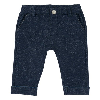 Chicco Dark Grey & Blue T-shirt & Jeans Set-Printed-Cotton Blend-For Infants