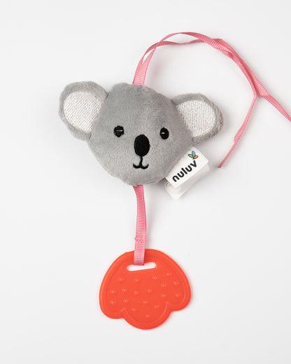 nuluv Koala Rattle Teether Toy-Plush Rattle-Smooth Edges-BPA and PVC Free-Grey-3M+