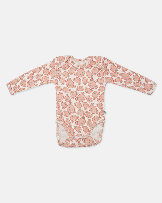 Cotton Bug White & Pink Bodysuit-Teddy-Organic Cotton-Full Sleeves-Pack of 3-For Infants