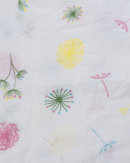 Hopop Cactus Baby Swaddle-100% Organic Cotton Muslin-White-For Infants