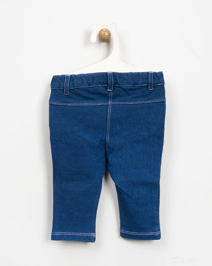 Chicco Denim Blue Jeans-Embroidered-Cotton Blend-For Infants