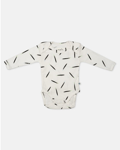 Cotton Bug White Bodysuit-Art Splash-Organic Cotton-Full Sleeves-Pack of 3-For Infants