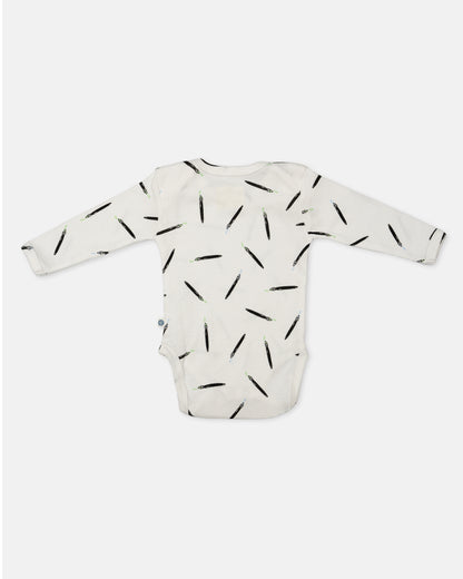 Cotton Bug White Bodysuit-Art Splash-Organic Cotton-Full Sleeves-Pack of 3-For Infants