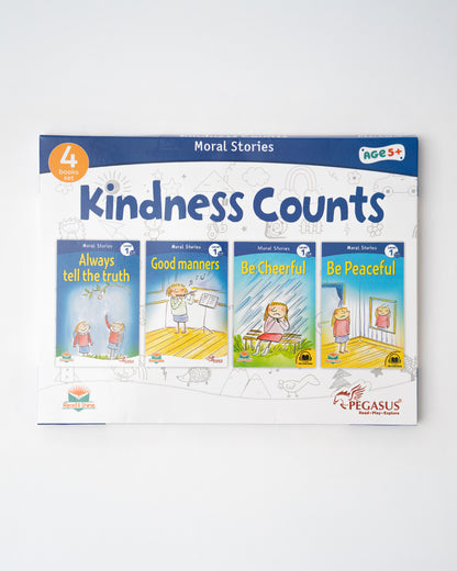 Pegasus Moral Stories Books-Kindness Counts-Set of 4 Colorful Story Book-Develop Social Values-Learning & Educational Toys-36M+