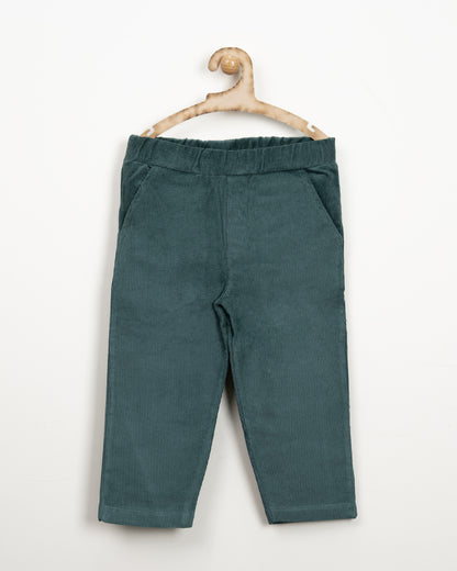 Mi Arcus Misty Green Pants-Solid-Cotton-For Infants