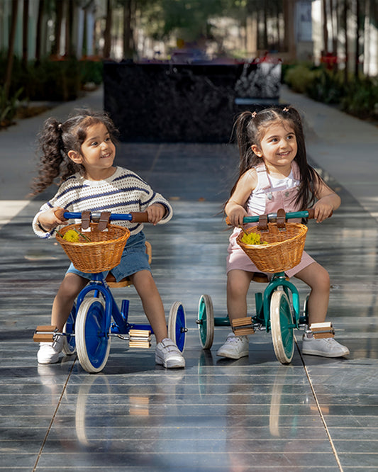 Todds Trike-ISO 8124 Certified-Detachable & Height Adjustable Parent Handlebar-With Birchwood Pedals & Vegan Leather Padded Seat-For 18M+-Popsicle Pink