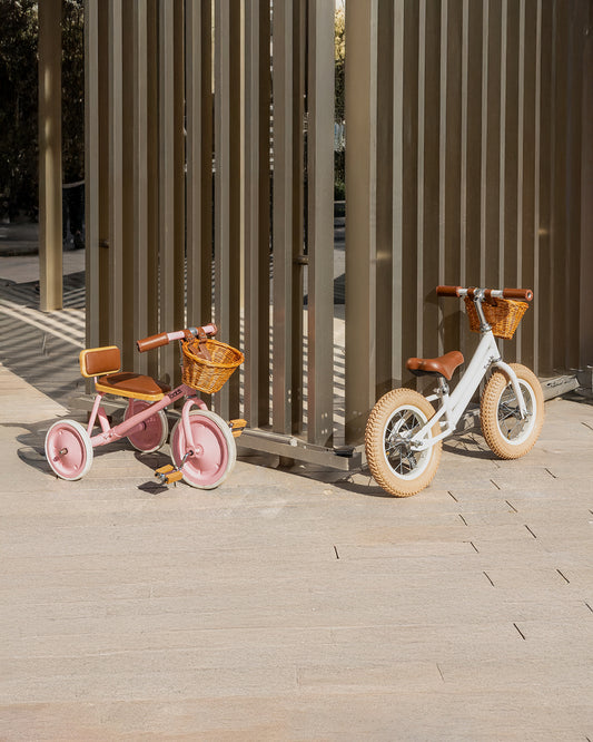 Todds Trike-ISO 8124 Certified-Detachable & Height Adjustable Parent Handlebar-With Birchwood Pedals & Vegan Leather Padded Seat-For 18M+-Popsicle Pink