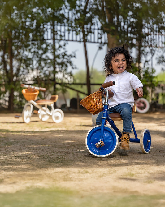 Todds Trike-ISO 8124 Certified-Detachable & Height Adjustable Parent Handlebar-With Birchwood Pedals & Vegan Leather Padded Seat-For 18M+-Popsicle Pink