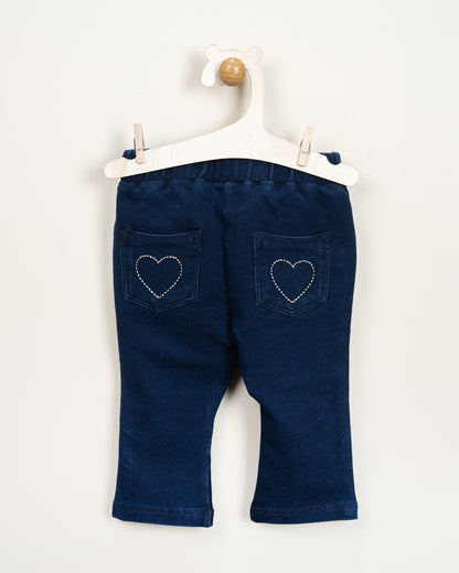 Chicco Blue Jeans-Solid-Cotton Blend-For Infants