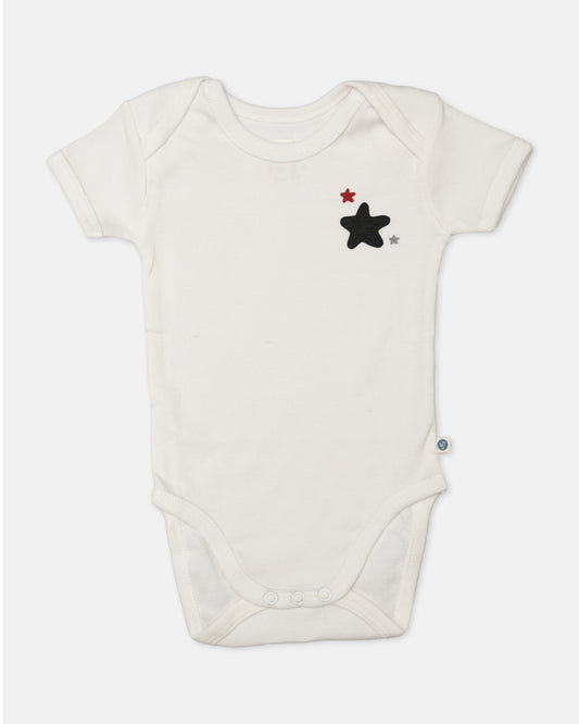 Cotton Bug Multicolor Bodysuit-Star-Organic Cotton-Half Sleeves-Pack of 3-For Infants