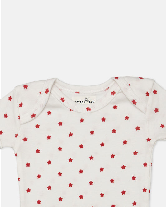 Cotton Bug Multicolor Bodysuit-Star-Organic Cotton-Half Sleeves-Pack of 3-For Infants