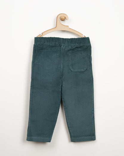 Mi Arcus Misty Green Pants-Solid-Cotton-For Infants