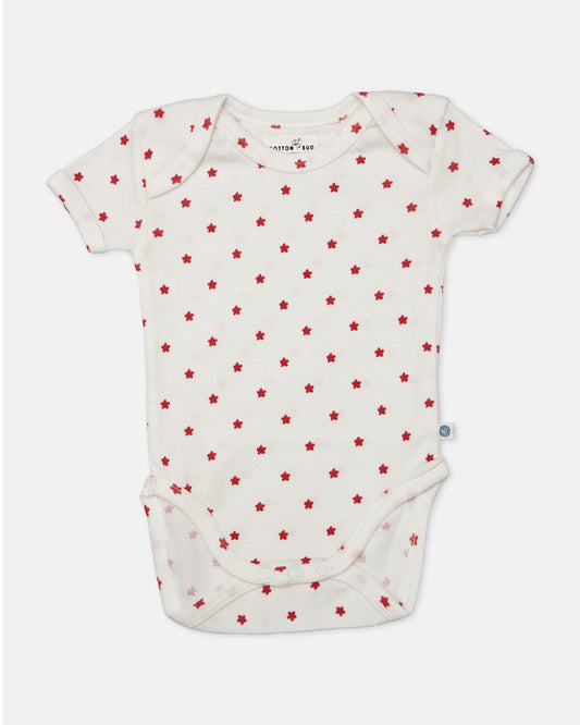 Cotton Bug Multicolor Bodysuit-Star-Organic Cotton-Half Sleeves-Pack of 3-For Infants