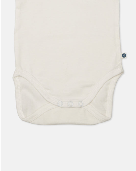 Cotton Bug White Bodysuit-Elephant-Organic Cotton-Half Sleeves-Pack of 3-For Infants