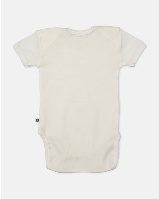 Cotton Bug White Bodysuit-Elephant-Organic Cotton-Half Sleeves-Pack of 3-For Infants