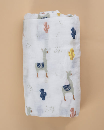 Hopop Dandelions Baby Swaddle-100% Organic Cotton Muslin-White-For Infants