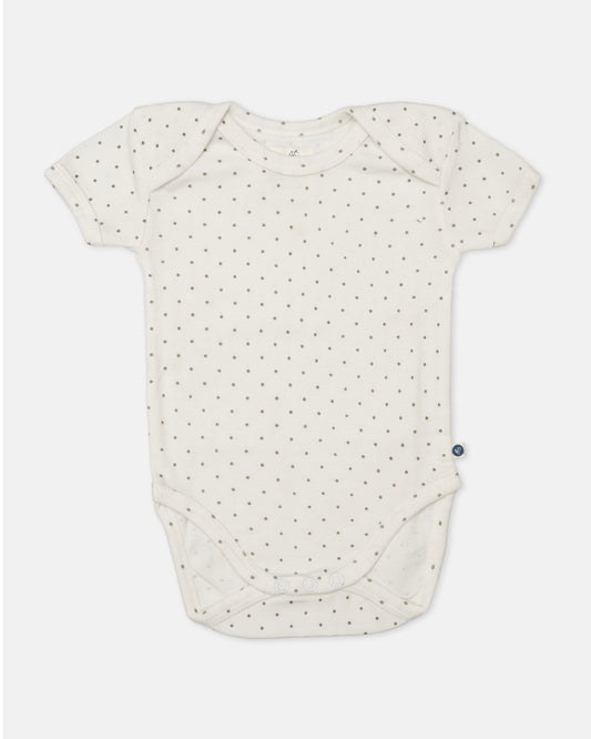 Cotton Bug White Bodysuit-Elephant-Organic Cotton-Half Sleeves-Pack of 3-For Infants