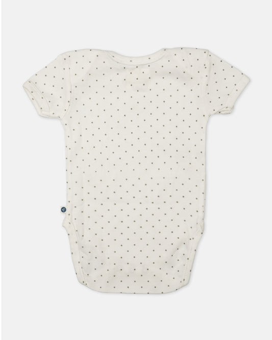 Cotton Bug White Bodysuit-Elephant-Organic Cotton-Half Sleeves-Pack of 3-For Infants