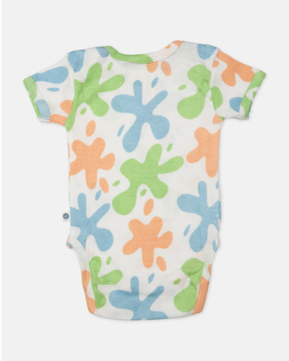 Cotton Bug White Bodysuit-Art Splash-Organic Cotton-Half Sleeves-Pack of 3-For Infants