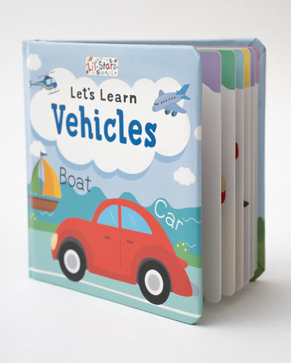 Pegasus Let's Learn Vehicles Book-12 Interactive Colorful Pages-Develops Visual Recognition-Learning & Educational Toys-12M+